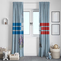 Personalized Fance Le 14 Juillet Window Curtain Eiffel Tower with Iris Flower