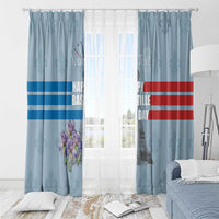Personalized Fance Le 14 Juillet Window Curtain Eiffel Tower with Iris Flower
