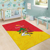 Personalized Italy Sicily Area Rug Sicilia Gorgoneion with Triskeles