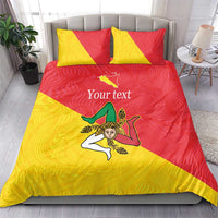 Personalized Italy Sicily Bedding Set Sicilia Gorgoneion with Triskeles