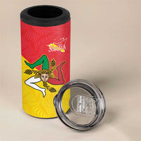Personalized Italy Sicily 4 in 1 Can Cooler Tumbler Sicilia Gorgoneion with Triskeles