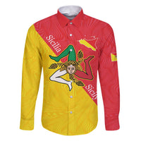 Personalized Italy Sicily Family Matching Puletasi and Hawaiian Shirt Sicilia Gorgoneion with Triskeles