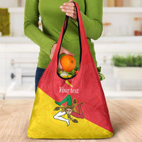 Personalized Italy Sicily Grocery Bag Sicilia Gorgoneion with Triskeles