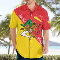 Personalized Italy Sicily Hawaiian Shirt Sicilia Gorgoneion with Triskeles