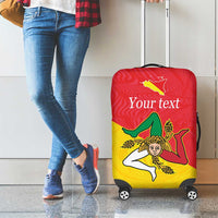 Personalized Italy Sicily Luggage Cover Sicilia Gorgoneion with Triskeles