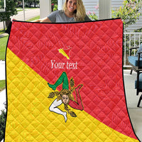 Personalized Italy Sicily Quilt Sicilia Gorgoneion with Triskeles