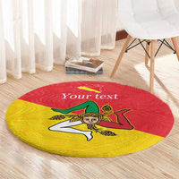 Personalized Italy Sicily Round Carpet Sicilia Gorgoneion with Triskeles