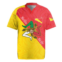 Personalized Italy Sicily Rugby Jersey Sicilia Gorgoneion with Triskeles