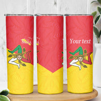 Personalized Italy Sicily Skinny Tumbler Sicilia Gorgoneion with Triskeles