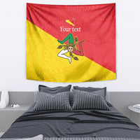 Personalized Italy Sicily Tapestry Sicilia Gorgoneion with Triskeles