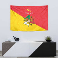 Personalized Italy Sicily Tapestry Sicilia Gorgoneion with Triskeles