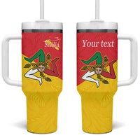 Personalized Italy Sicily Tumbler With Handle Sicilia Gorgoneion with Triskeles