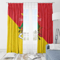 Personalized Italy Sicily Window Curtain Sicilia Gorgoneion with Triskeles