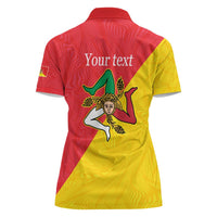 Personalized Italy Sicily Women Polo Shirt Sicilia Gorgoneion with Triskeles