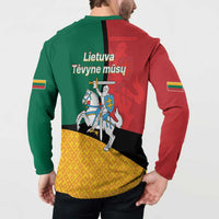 Lithuania Statehood Day July 6 Button Sweatshirt Lietuva Tevyne musu
