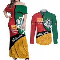 Lithuania Statehood Day July 6 Couples Matching Off Shoulder Maxi Dress and Long Sleeve Button Shirt Lietuva Tevyne musu