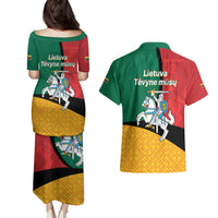 Lithuania Statehood Day July 6 Couples Matching Puletasi and Hawaiian Shirt Lietuva Tevyne musu
