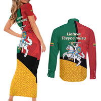 Lithuania Statehood Day July 6 Couples Matching Short Sleeve Bodycon Dress and Long Sleeve Button Shirt Lietuva Tevyne musu