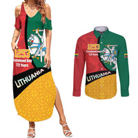 Lithuania Statehood Day July 6 Couples Matching Summer Maxi Dress and Long Sleeve Button Shirt Lietuva Tevyne musu