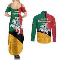 Lithuania Statehood Day July 6 Couples Matching Summer Maxi Dress and Long Sleeve Button Shirt Lietuva Tevyne musu