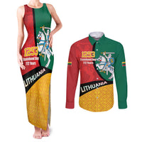 Lithuania Statehood Day July 6 Couples Matching Tank Maxi Dress and Long Sleeve Button Shirt Lietuva Tevyne musu