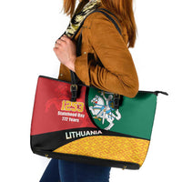 Lithuania Statehood Day July 6 Leather Tote Bag Lietuva Tevyne musu