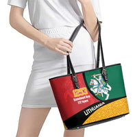 Lithuania Statehood Day July 6 Leather Tote Bag Lietuva Tevyne musu