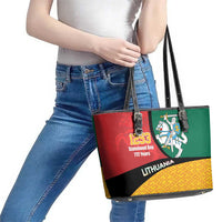 Lithuania Statehood Day July 6 Leather Tote Bag Lietuva Tevyne musu