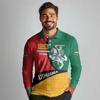 Lithuania Statehood Day July 6 Long Sleeve Polo Shirt Lietuva Tevyne musu