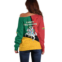 Lithuania Statehood Day July 6 Off Shoulder Sweater Lietuva Tevyne musu