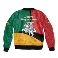 Lithuania Statehood Day July 6 Sleeve Zip Bomber Jacket Lietuva Tevyne musu