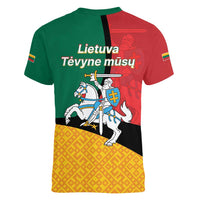 Lithuania Statehood Day July 6 Women V-Neck T-Shirt Lietuva Tevyne musu