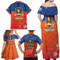 Netherlands Football Family Matching Off Shoulder Maxi Dress and Hawaiian Shirt Oranje Lion Go Champion
