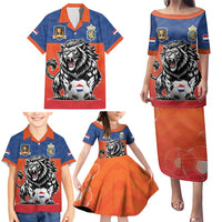 Netherlands Football Family Matching Puletasi and Hawaiian Shirt Oranje Lion Go Champion