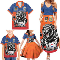 Netherlands Football Family Matching Summer Maxi Dress and Hawaiian Shirt Oranje Lion Go Champion
