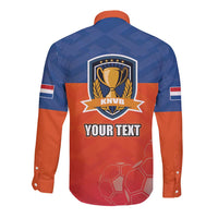Netherlands Football Long Sleeve Button Shirt Oranje Lion Go Champion