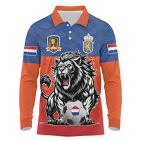 Netherlands Football Long Sleeve Polo Shirt Oranje Lion Go Champion
