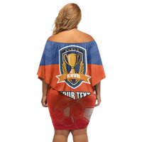 Netherlands Football Off Shoulder Short Dress Oranje Lion Go Champion