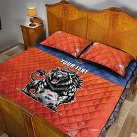 Netherlands Football Quilt Bed Set Oranje Lion Go Champion