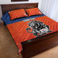 Netherlands Football Quilt Bed Set Oranje Lion Go Champion