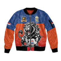 Netherlands Football Sleeve Zip Bomber Jacket Oranje Lion Go Champion