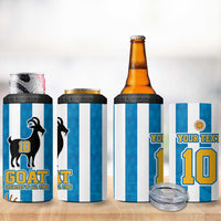 Personalized Argentina 10 Goat 4 in 1 Can Cooler Tumbler Greatest Of All Time Sporty Style