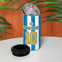 Personalized Argentina 10 Goat 4 in 1 Can Cooler Tumbler Greatest Of All Time Sporty Style