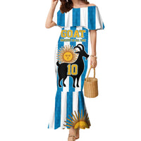 Personalized Argentina 10 Goat Family Matching Mermaid Dress and Hawaiian Shirt Greatest Of All Time Sporty Style