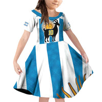 Personalized Argentina 10 Goat Family Matching Off Shoulder Short Dress and Hawaiian Shirt Greatest Of All Time Sporty Style