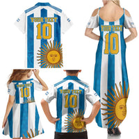 Personalized Argentina 10 Goat Family Matching Summer Maxi Dress and Hawaiian Shirt Greatest Of All Time Sporty Style