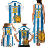 Personalized Argentina 10 Goat Family Matching Tank Maxi Dress and Hawaiian Shirt Greatest Of All Time Sporty Style
