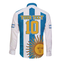 Personalized Argentina 10 Goat Long Sleeve Button Shirt Greatest Of All Time Sporty Style