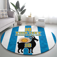 Personalized Argentina 10 Goat Round Carpet Greatest Of All Time Sporty Style