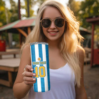 Personalized Argentina 10 Goat Skinny Tumbler Greatest Of All Time Sporty Style